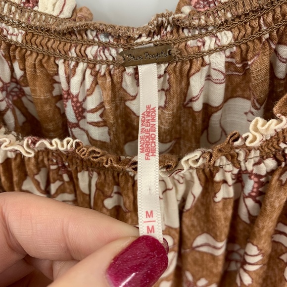 Free People Miss Daisy Floral Ruffle Top Sz M - Picture 10 of 14